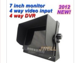 High Quality 7 inch DVR with 4 channels Rearview monitor