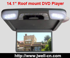 14.1 Inch Flip Down Car Monitor/Roof Mount Car Monitor with Built-in DVD Player