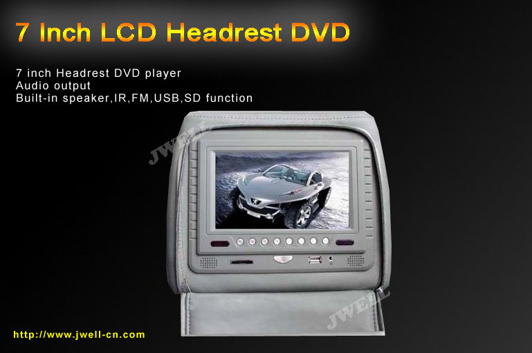 7 inch Headrest DVD player with IR