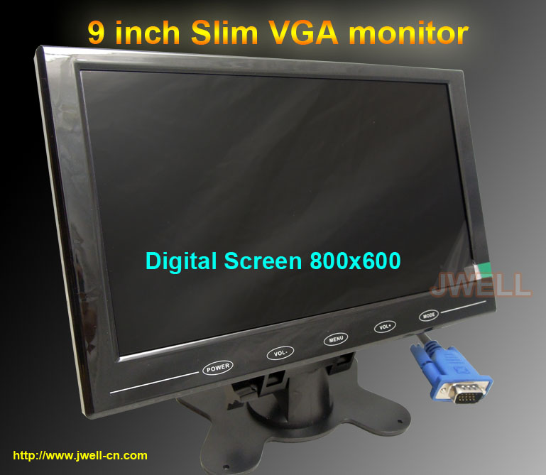 High Qulity 9 inch HD Super Slim Standalone Monitor With VGA jack & Touch Button & Digital screen