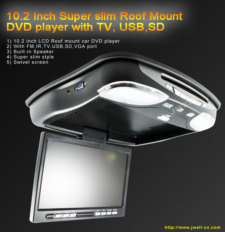 10 2 Slim Flip Down Slot In Car Dvd Player With Vga Port J