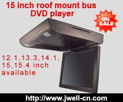 15 inch Flip down Slot-in DVD player with touch botton