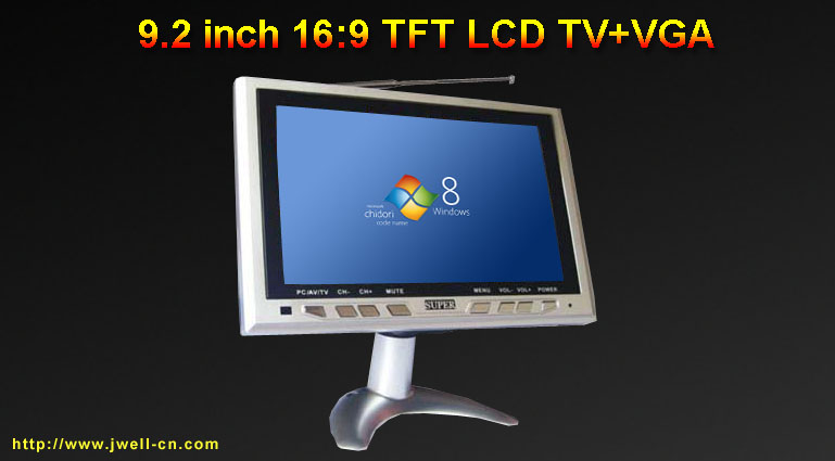 9.2 inch 16:9 TFT LCD TV+VGA
